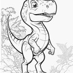 Adorable baby t-rex coloring page