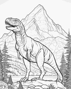 Angry t-rex coloring page