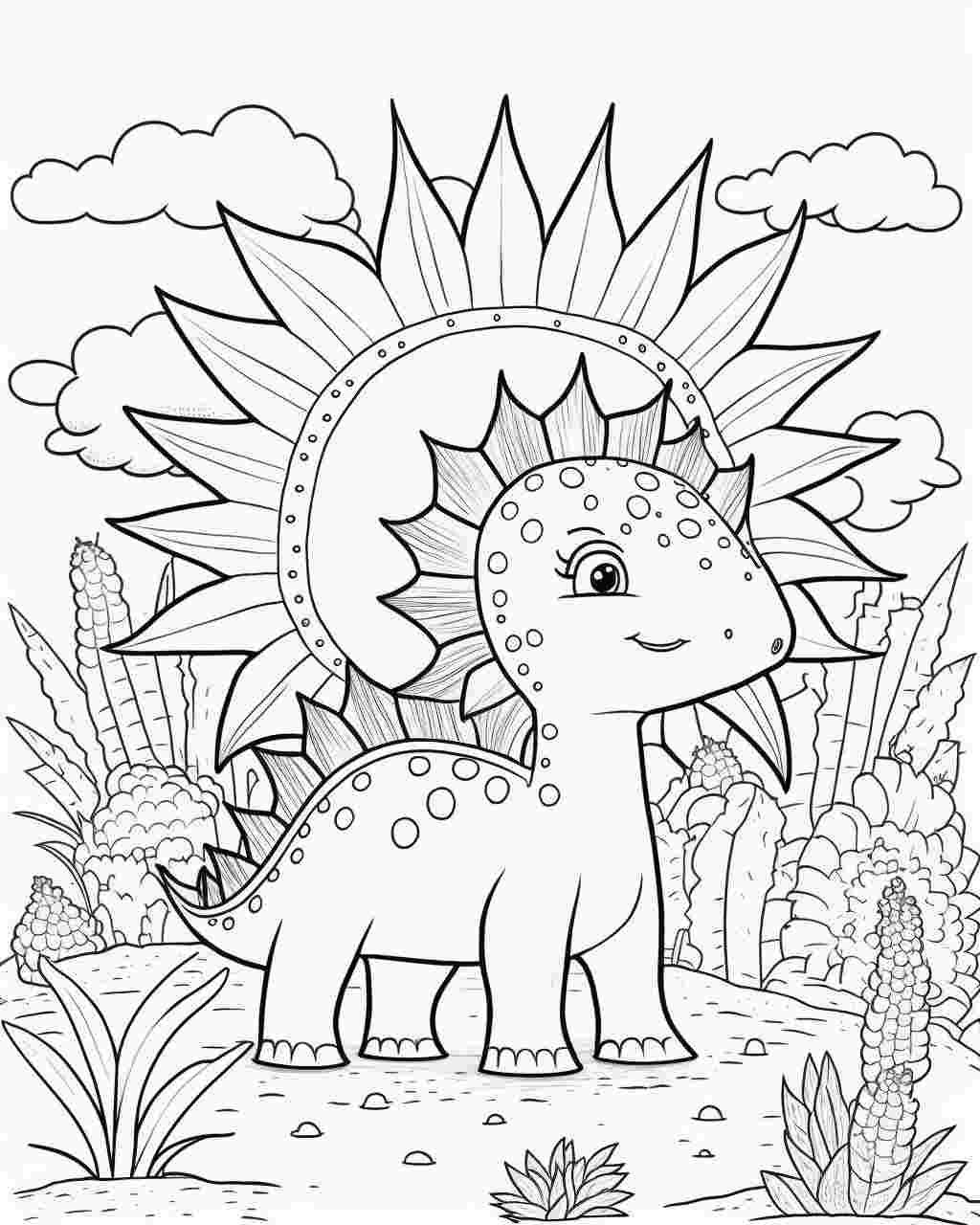 Baby Stegosaurus - ColoringFunHouse