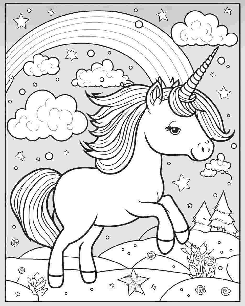 Unicorn Coloring Pages - ColoringFunHouse