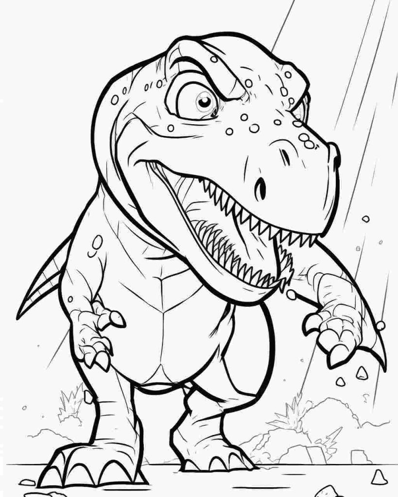 Scary T-Rex Coloring Page