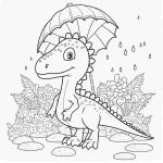 Spinosaurus with umbrella Coloring page