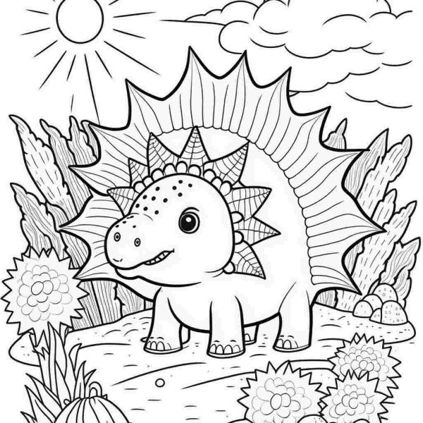 Baby Stegosaurus - ColoringFunHouse