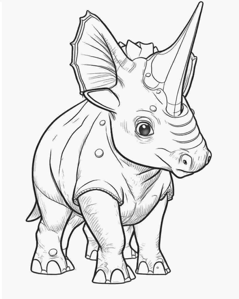 Triceratops coloring page 2